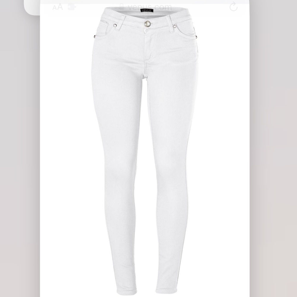 Sold EBay Venus White Mid Rise Stretchy Skinny jeans - Picture 1 of 15